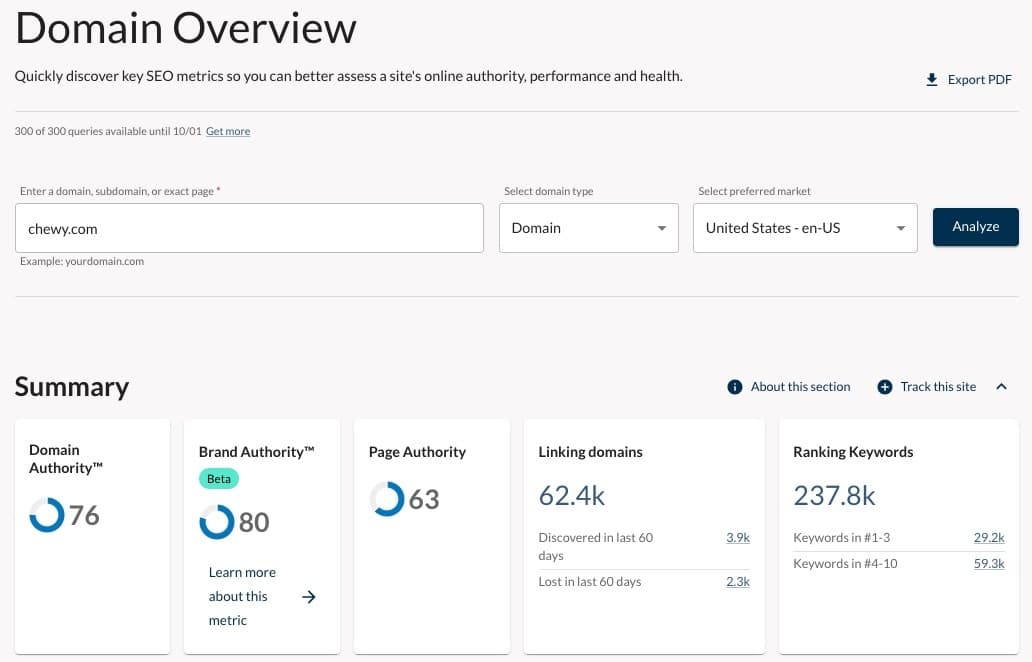 Domain Overview Summary